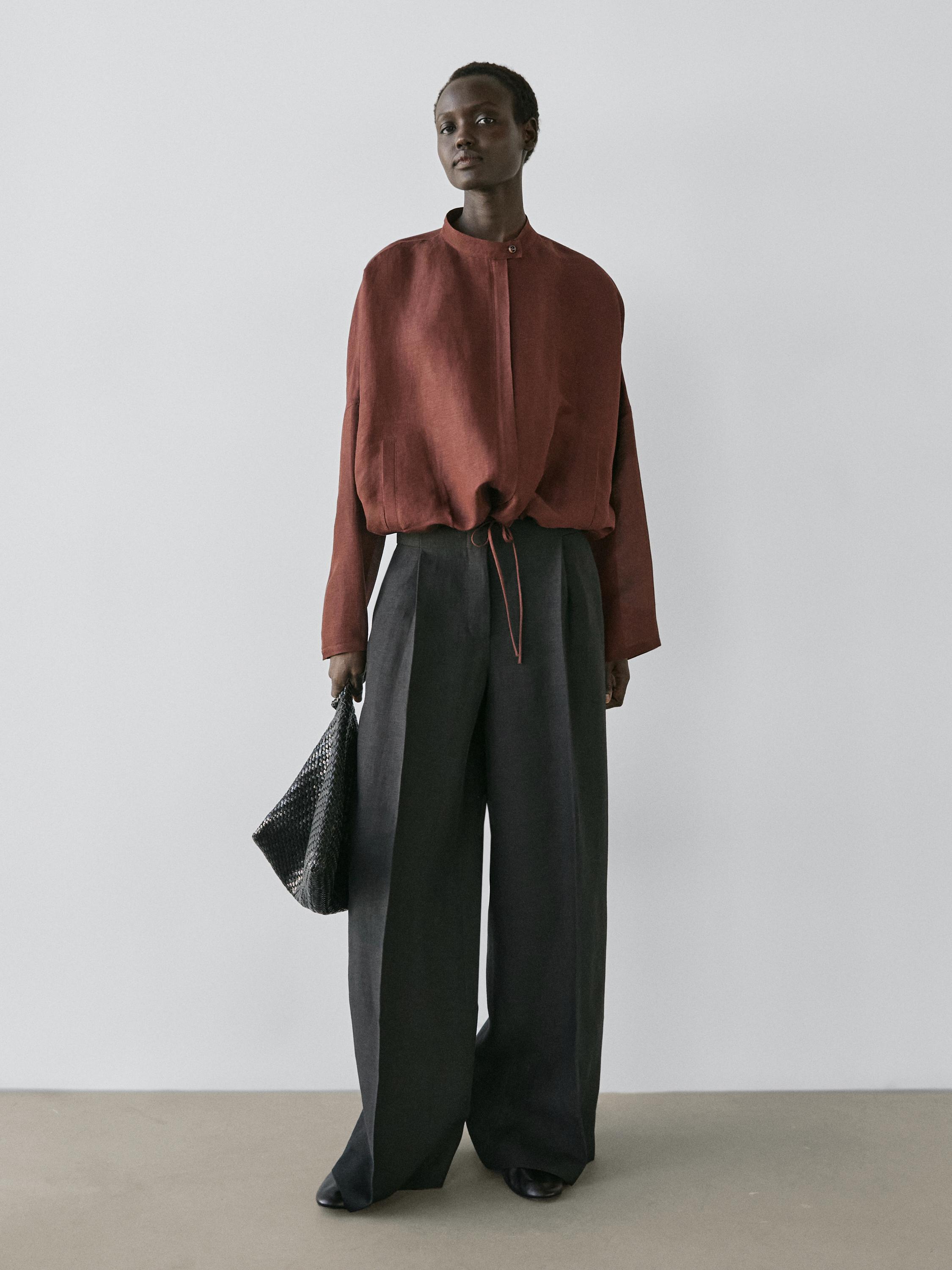 Veste bomber en mélange de lin